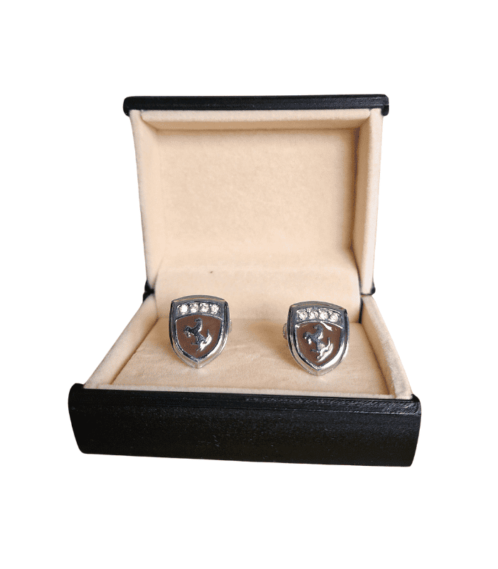 Shield Designed Brown Cufflinks