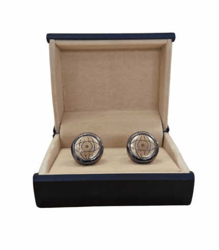round Brown Cufflinks For Men