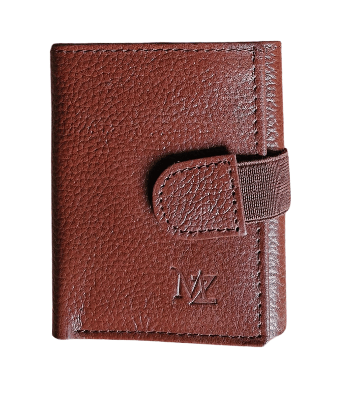 Button Fold Leather Wallet for Men in Pakistan - Brown Color