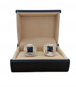 Green And Gold Cufflink Square Shape - Menzo