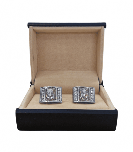 Buy Designed Rectangle Silver Cufflinks In Pakistan